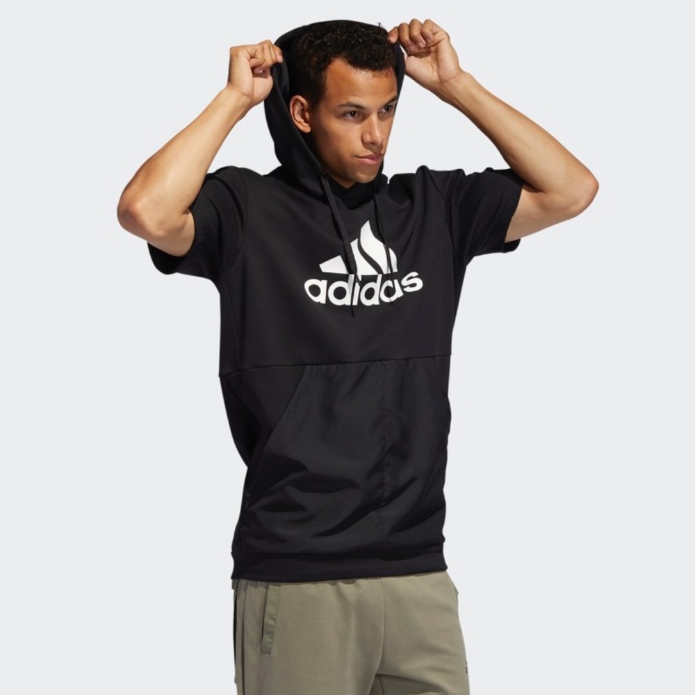 Adidas Game and Go short sleeve long black Hoodie